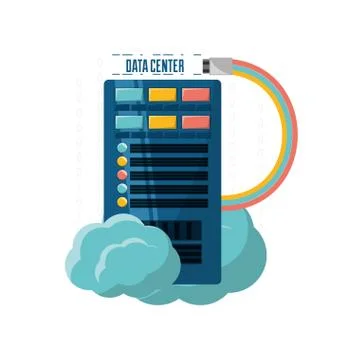 Connecting information with data center and cloud Stock Illustration