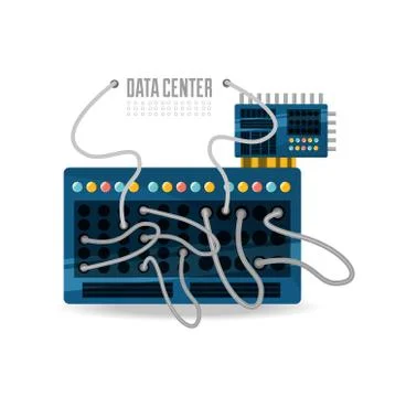 Connecting information with data center Stock Illustration