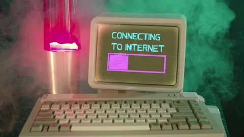 Connecting to internet retro Stock Footage 160945696