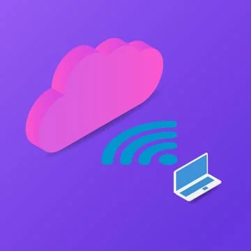 Connecting to the Internet using Wi-Fi. Stock Illustration