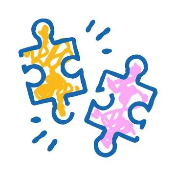 Connecting jigsaw pieces representing collaboration and problem solving Illustration