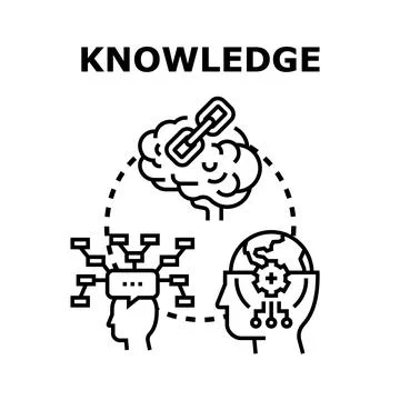 Connecting knowledge, data, and human intelligence concept 库存插图