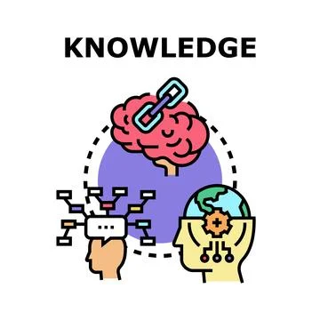 Connecting knowledge, data, and human intelligence concept Stock Illustration