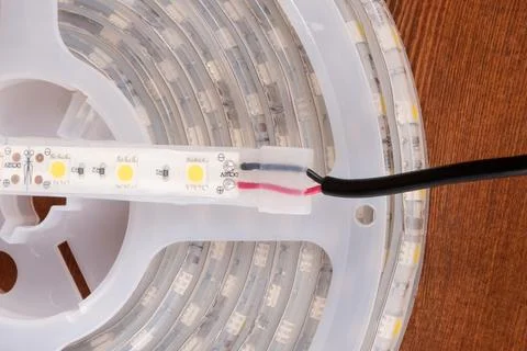 Connecting LED strip,roll with diode light Стоковые фото