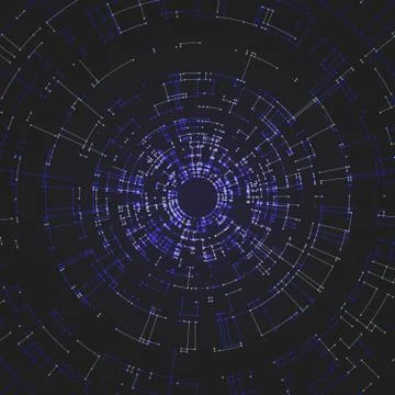 Connecting lines and dots on dark background. Abstract network connection design イラスト素材