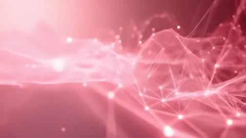 Connecting Lines and Dots Forming Abstract Network on Pink Background Stock Footage 314146526