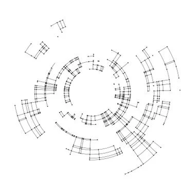 Connecting lines and dots on white background. Abstract network connection Illustrazione stock