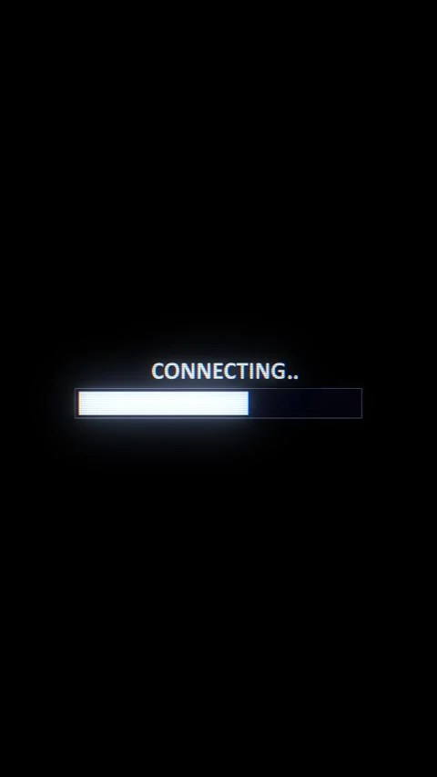 Connecting loading bar screen background glitch style text, white progress block Stock Footage 340526061