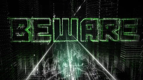 Connecting multiple data links to project a hologram Beware inside of the system 動画素材 271585191