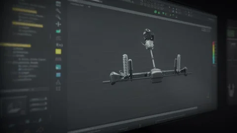 Connecting multiple machine parts in the professional detail production program Stock Footage 252228659