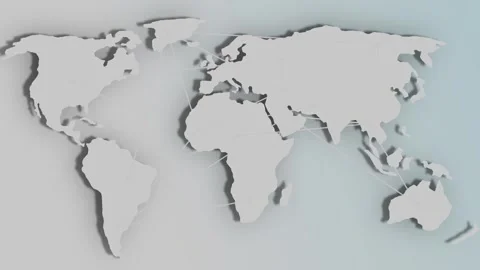 Connecting network line pattern on world map 4k animation. mz 802 Stock Footage 259767886