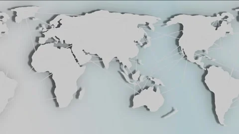 Connecting network line pattern on world map 4k animation. mz 803 Stock Footage 259767903