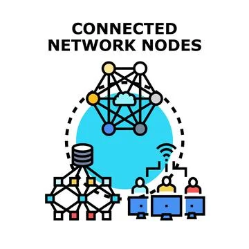 Connecting network nodes and people in a digital system Stock Illustration