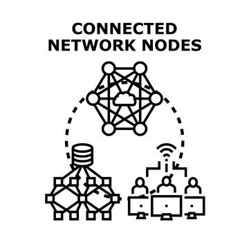Connecting network nodes and people in a digital system Stock Illustration