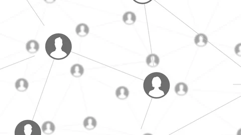 Connecting a Network of People - 4k - 10 second loop - grey icons Stock Footage 130124949