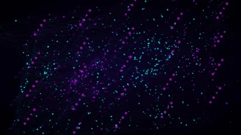 Connecting Network Point Loop - Purple Teal Plexus Big Data Backdrop Stock Footage 341792555