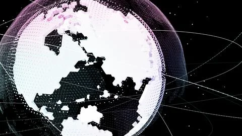 Connecting the network system to send signals as one worldwide and sending .. Stock Photos