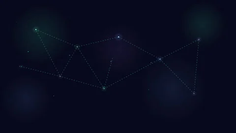 Connecting Nodes and Dotted Lines Network over Dark Background Stock Footage 333402475