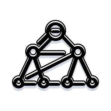 Connecting nodes forming abstract network structure イラスト素材