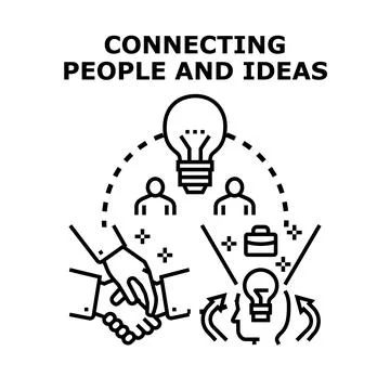 Connecting people and ideas vector concept black icon Stock Illustration