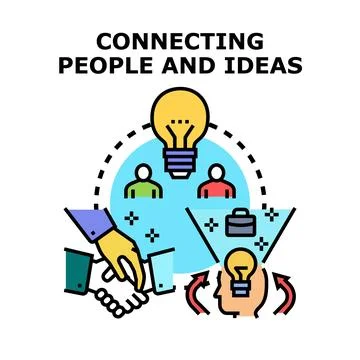 Connecting people and ideas vector concept color icon Stock Illustration
