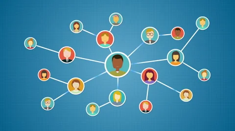 Connecting people, business network. social media service. Stock Footage