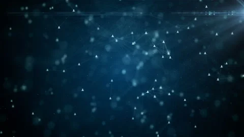 Connecting people on the internet, nodes transforming into the shape of a world Stock Footage 89634064