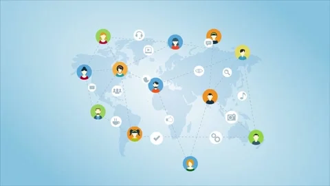 Connecting People on the Internet Nodes Transforming Connection Stock Footage 239828331