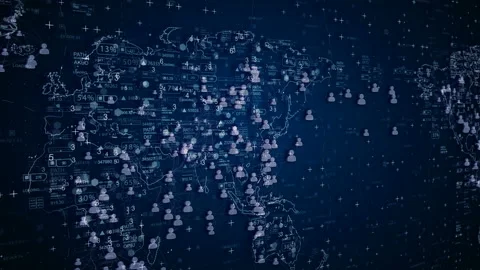 Connecting people.World map global network. Video stock 147315845
