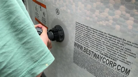 Connecting a Pool Pump to a Large Inflatable Pool Video stock 279248622