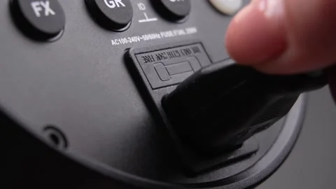 Connecting Power Cable to Studio Light. Stock Footage 256236586