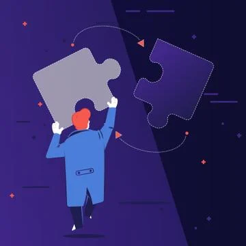 Connecting puzzels concept Stock Illustration