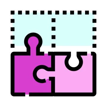 Connecting puzzle pieces creating a successful solution Stock Illustration