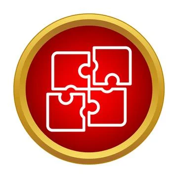 Connecting puzzle pieces creating teamwork and problem solving icon 库存插图