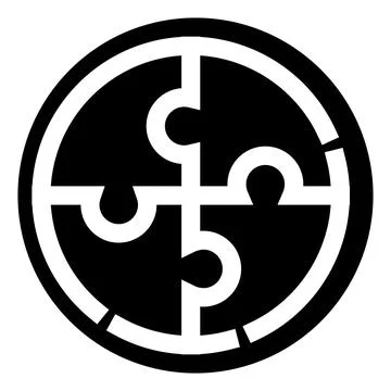 Connecting puzzle pieces forming a circular shape Stock Illustration