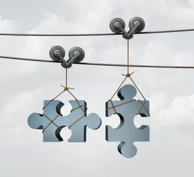 Connecting Puzzle Pieces Stock Illustration