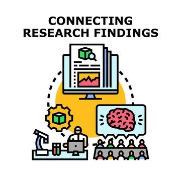 Connecting research findings and developing new knowledge Stock Illustration