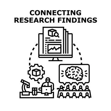 Connecting research findings and developing new knowledge Stock Illustration