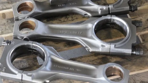 Connecting rod for diesel engine. Part of engine on storage. piston-rod for 動画素材 78496184