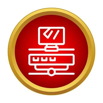 Connecting server computer network system technology icon 库存插图