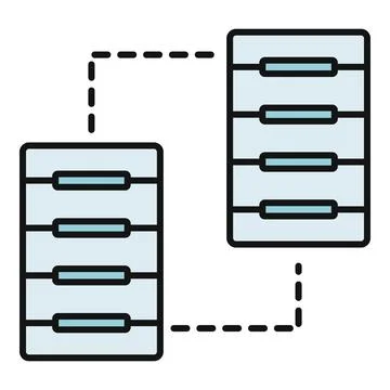 Connecting servers for data hosting and cloud computing Ilustração Stock