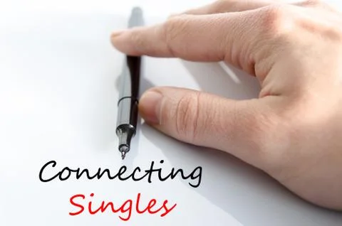 Connecting singles Text Concept Stock Photos