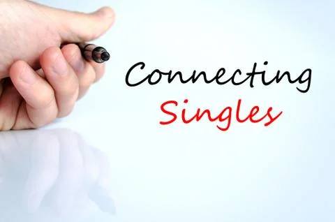 Connecting singles Text Concept Stock Photos
