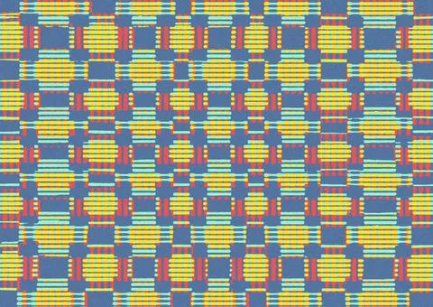 Connecting squares pattern Red, yellow and blue connecting textured lines ... 스톡 사진