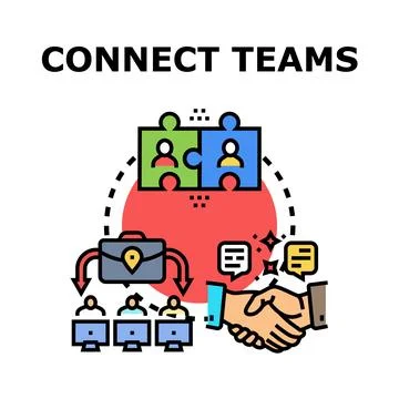 Connecting teams for efficient remote work collaboration Stock Illustration