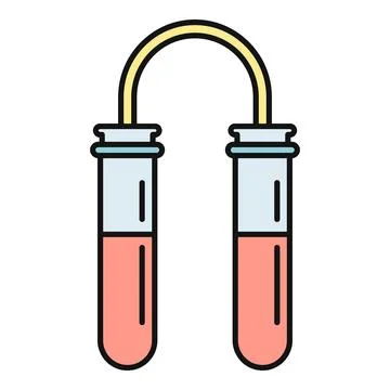Connecting test tubes with fluid for scientific research Stock Illustration