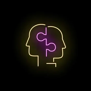 Connecting two head profiles forming puzzle pieces Stock Illustration