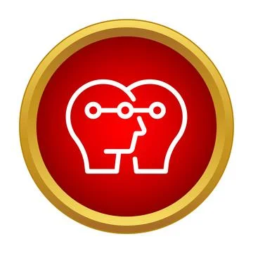 Connecting two head profiles with line of dots Stock Illustration
