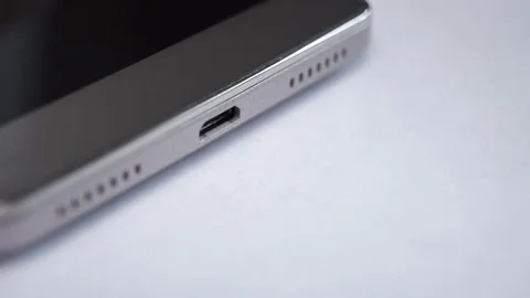 Connecting usb cable to your smartphone Stock Footage 73544883