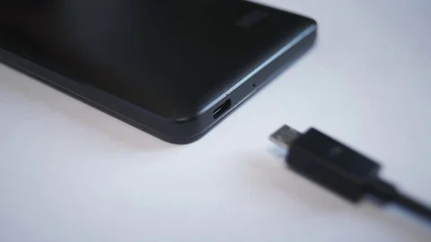 Connecting usb cable to your smartphone Stock Footage 73547467